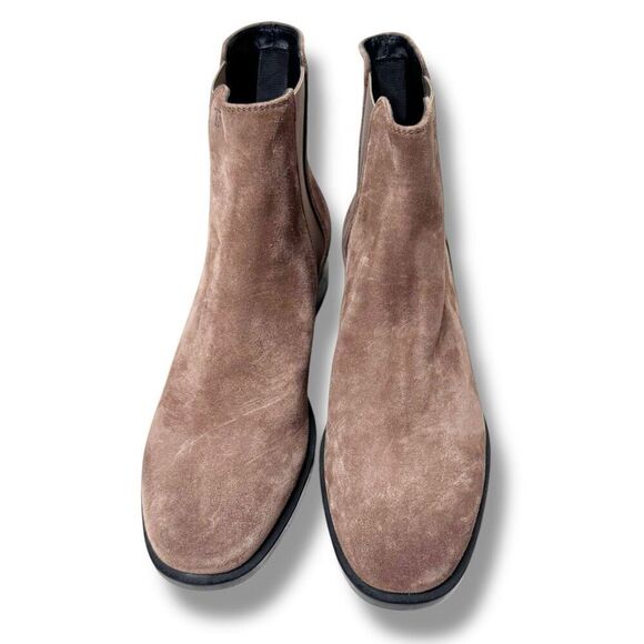 Tod’s Logo Suede Chelsea Pull-On Bootie in Brown Women’s Size 37- Run Large - Picture 3 of 10